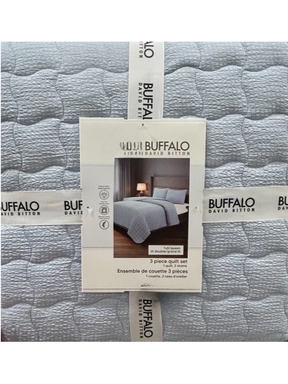Buffalo David Bitton Blue Quilt Set 90”x90”